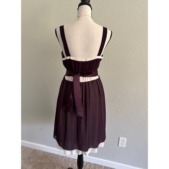 Women’s Burgundy Silk Beaded Y2K Party Dress Sz M Boho Glam Cocktail Evening - Picture 5 of 12